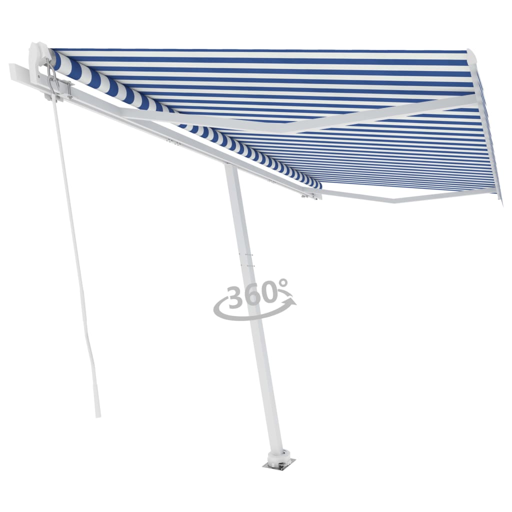 Vidaxl Laifel distanziert manuell erstreckt sich 400 x 300 cm blau und weiß