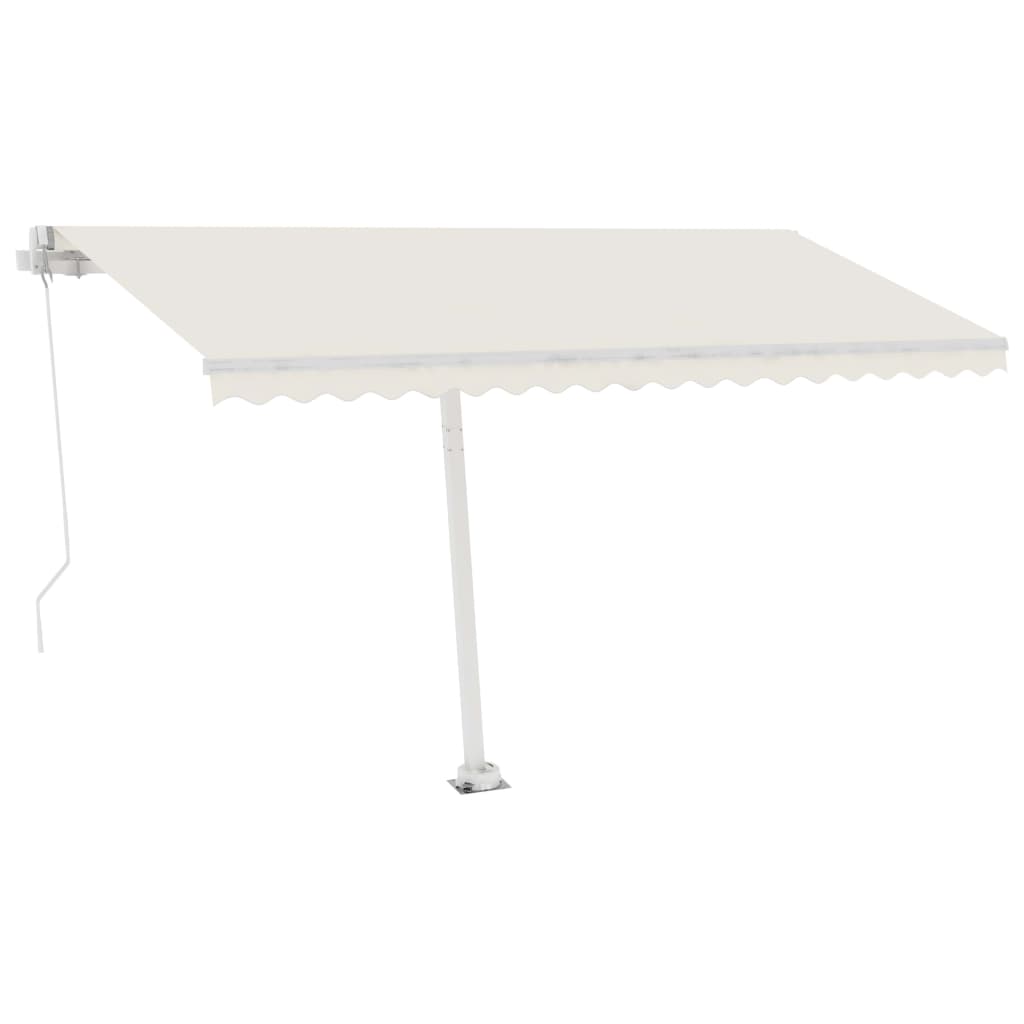 Vidaxl luifel distanziert manuell erstreckt sich 400 x 300 cm cremefarben.