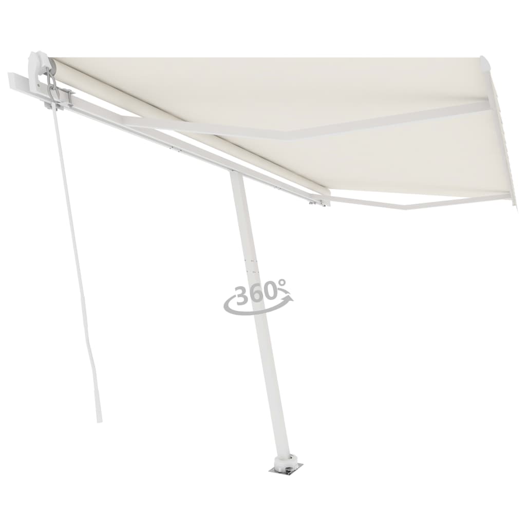 Vidaxl luifel distanziert manuell erstreckt sich 450 x 300 cm cremefarben.