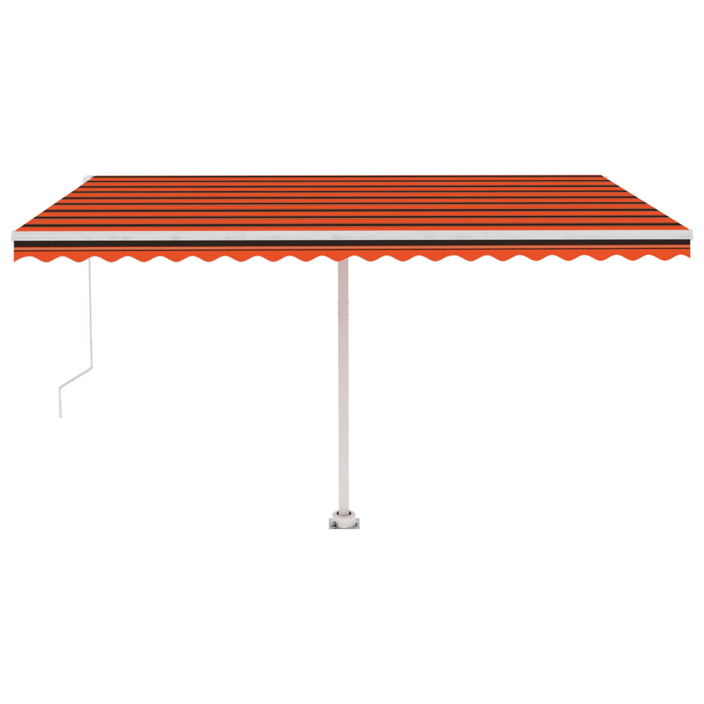 Vidaxl Luifel manuell ausziehbar mit LED 450x350 cm Orange und Braun