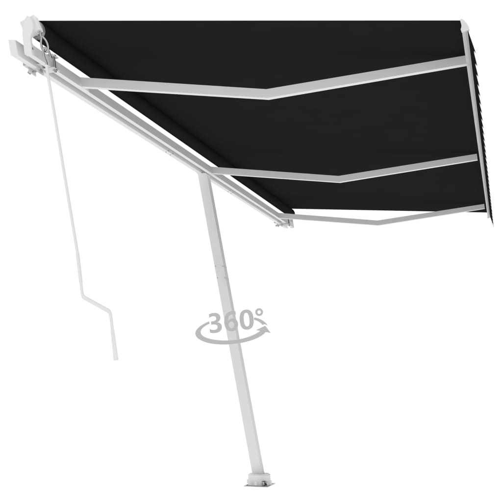 Vidaxl luifel distanziert manuell erstreckt sich 600x350 cm Anthrazit