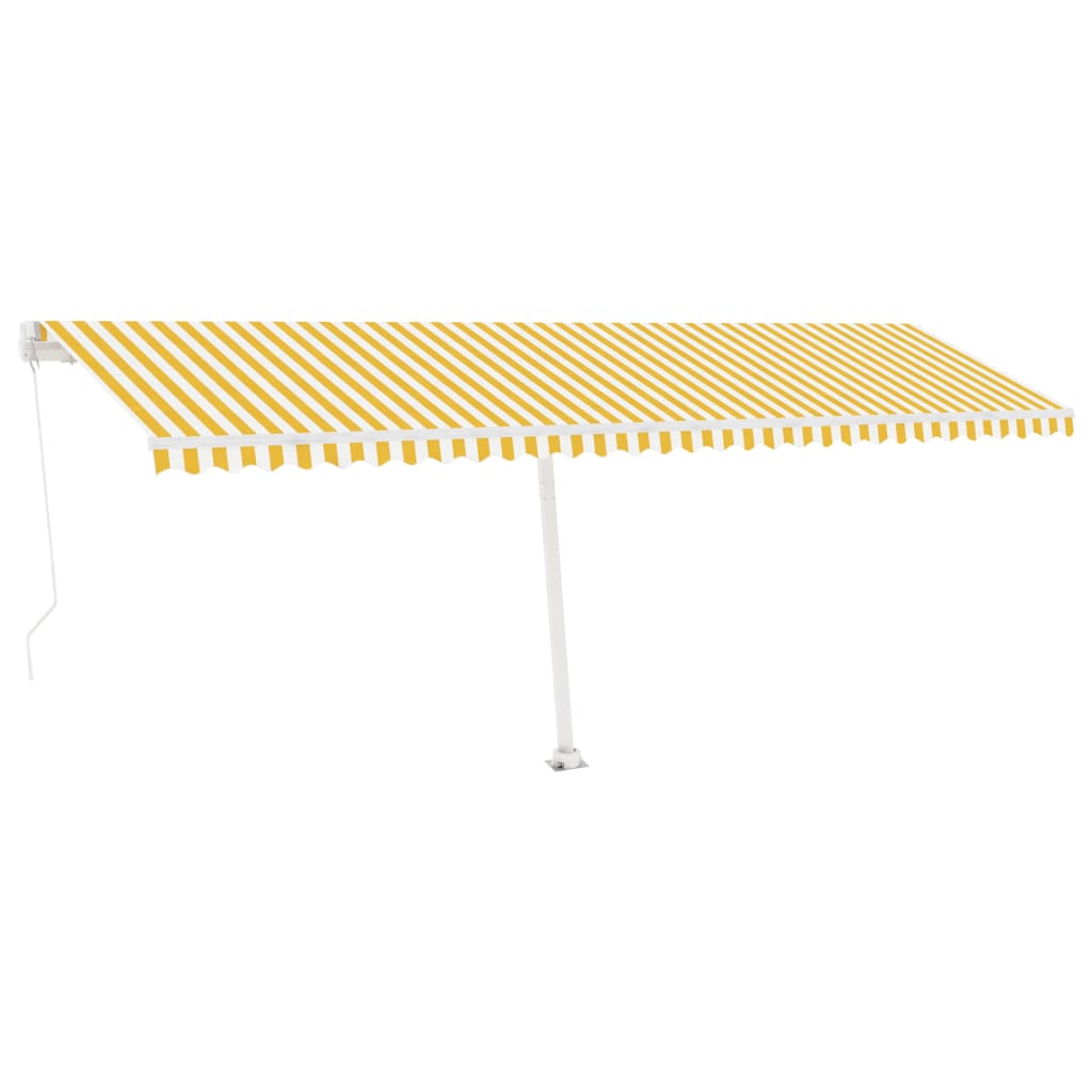 Vidaxl Luifel manuell ausziehbar mit LED 600x350 cm gelb und weiß