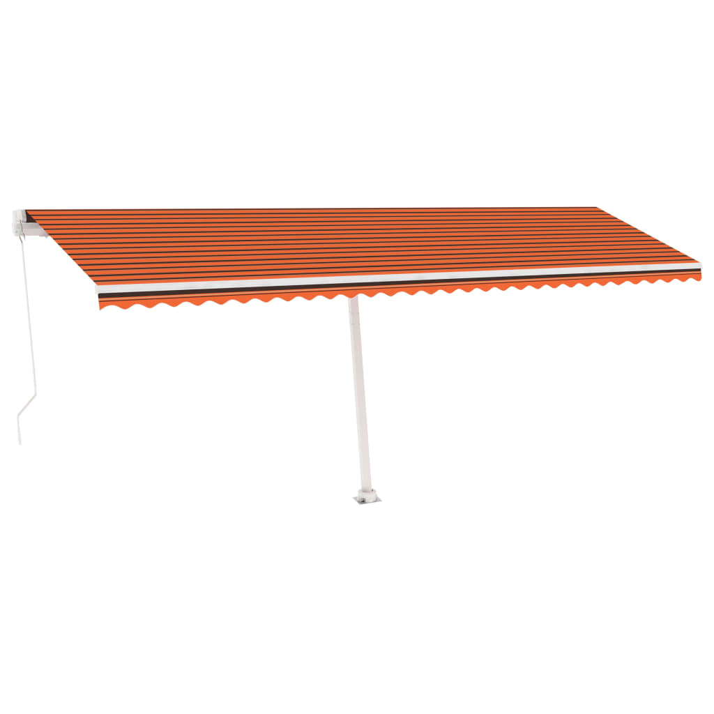 Vidaxl Luifel manuell ausziehbar mit LED 600x350 cm Orange und Braun