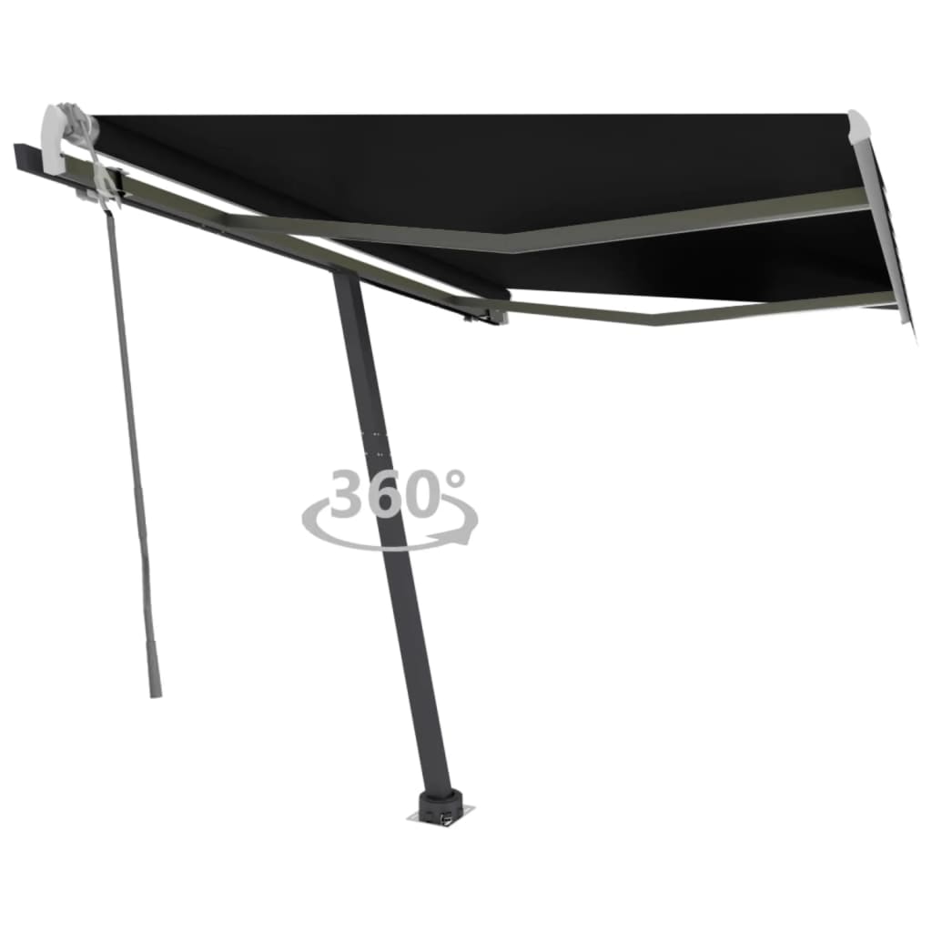 Vidaxl luifel distanziert manuell erstreckt sich 300x250 cm Anthrazit