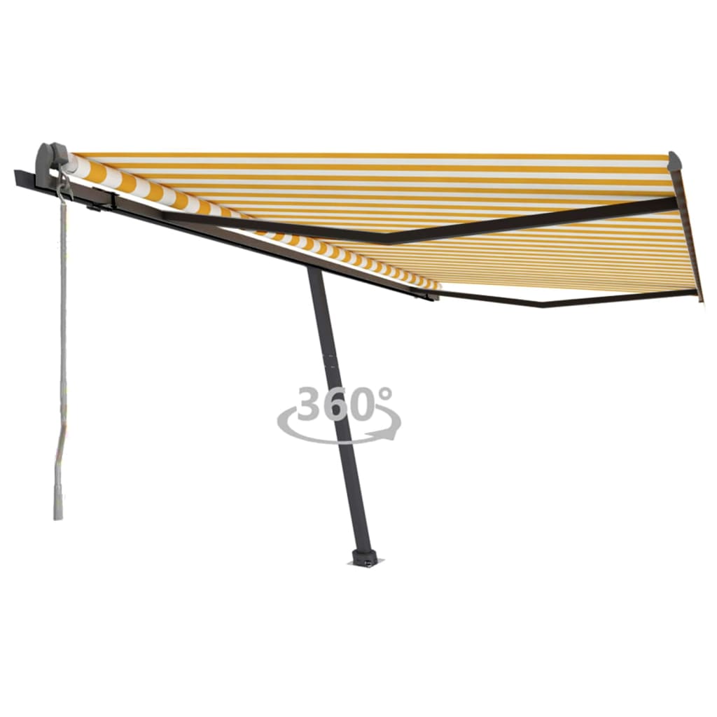 Vidaxl luifel kostenlos -Automatisch 400 x 300 cm gelb und weiß