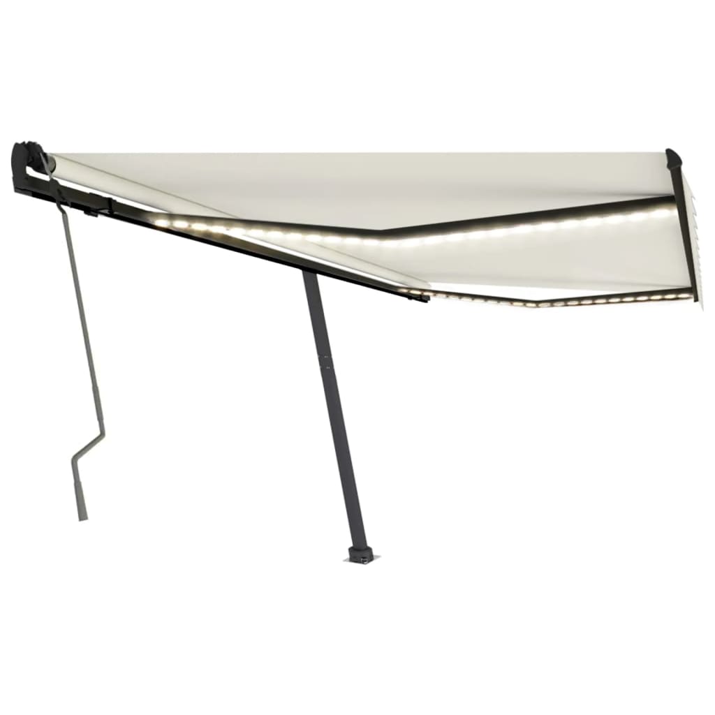 Vidaxl Luifel mit LED 450x300 cm creme -gepflegt