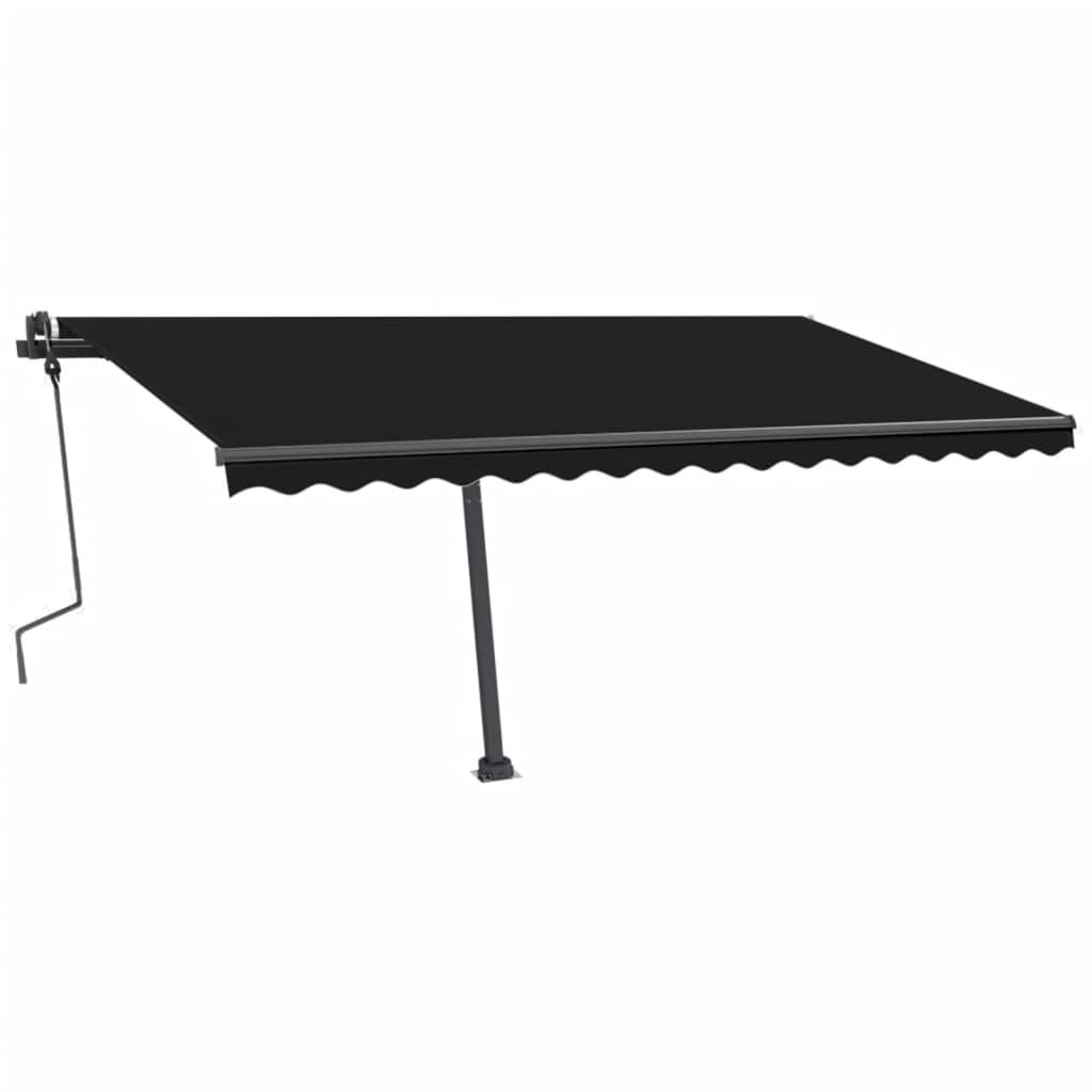 Vidaxl Luifel manuell ausziehbar mit LED 450x300 cm Anthrazitfarbe