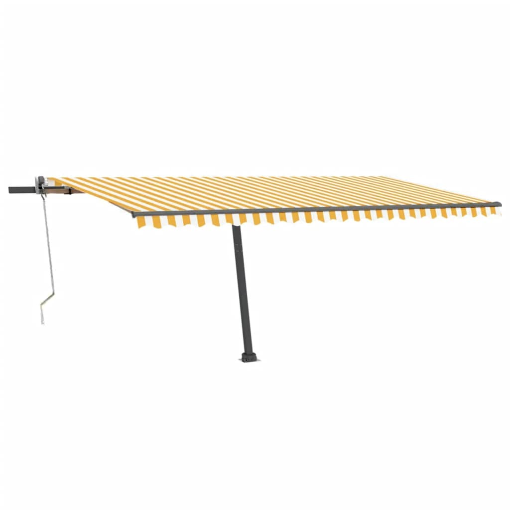 Vidaxl Luifel Automatik mit LED- und Windsensor 500x300 cm gelb und weiß