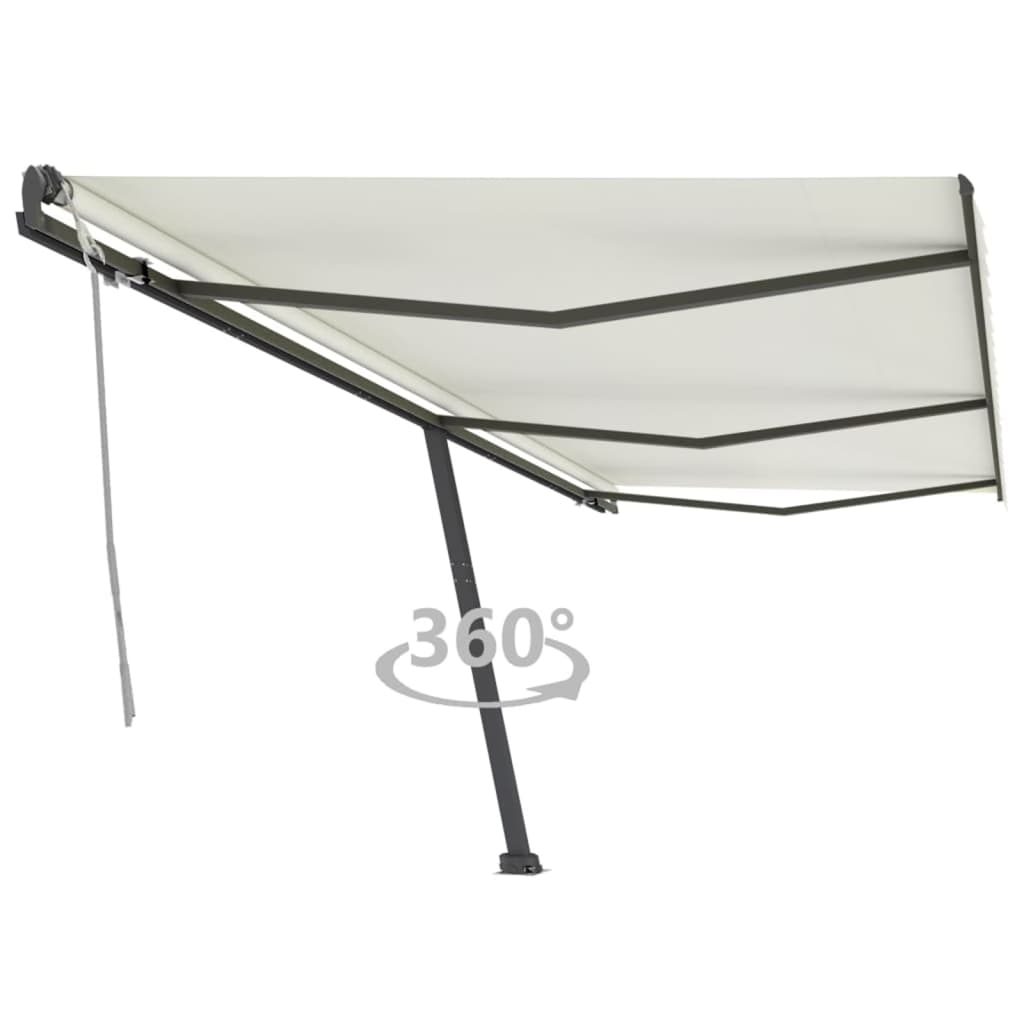 Vidaxl luifel distanziert manuell erstreckt sich 600x300 cm creme -gelöscht