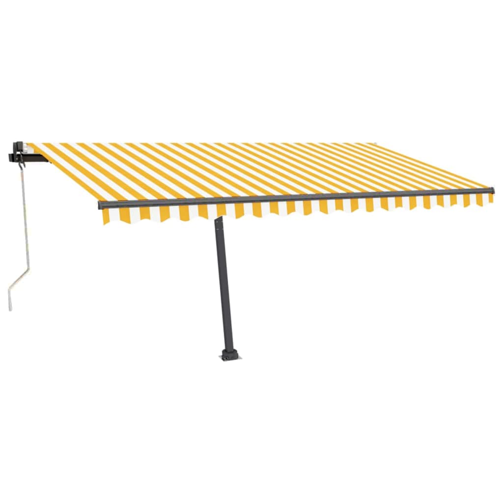 Vidaxl Luifel Automatik mit LED- und Windsensor 450x350 cm Gelb weiß