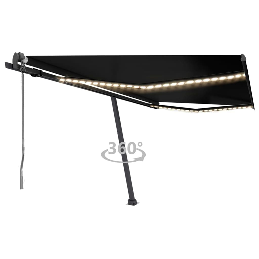 Vidaxl Luifel Automatik mit LED- und Windsensor 450x350 cm Anthrazit