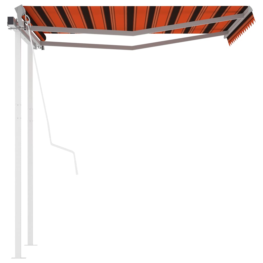 Vidaxl luifel exponierbar mit Posts 3x2,5 M Orange Braun