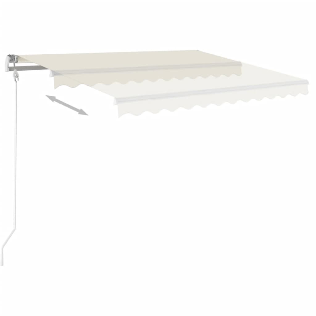 Vidaxl luifel manuell ausziehbar mit LED 3,5x2,5 M cremefarben -gepflegt