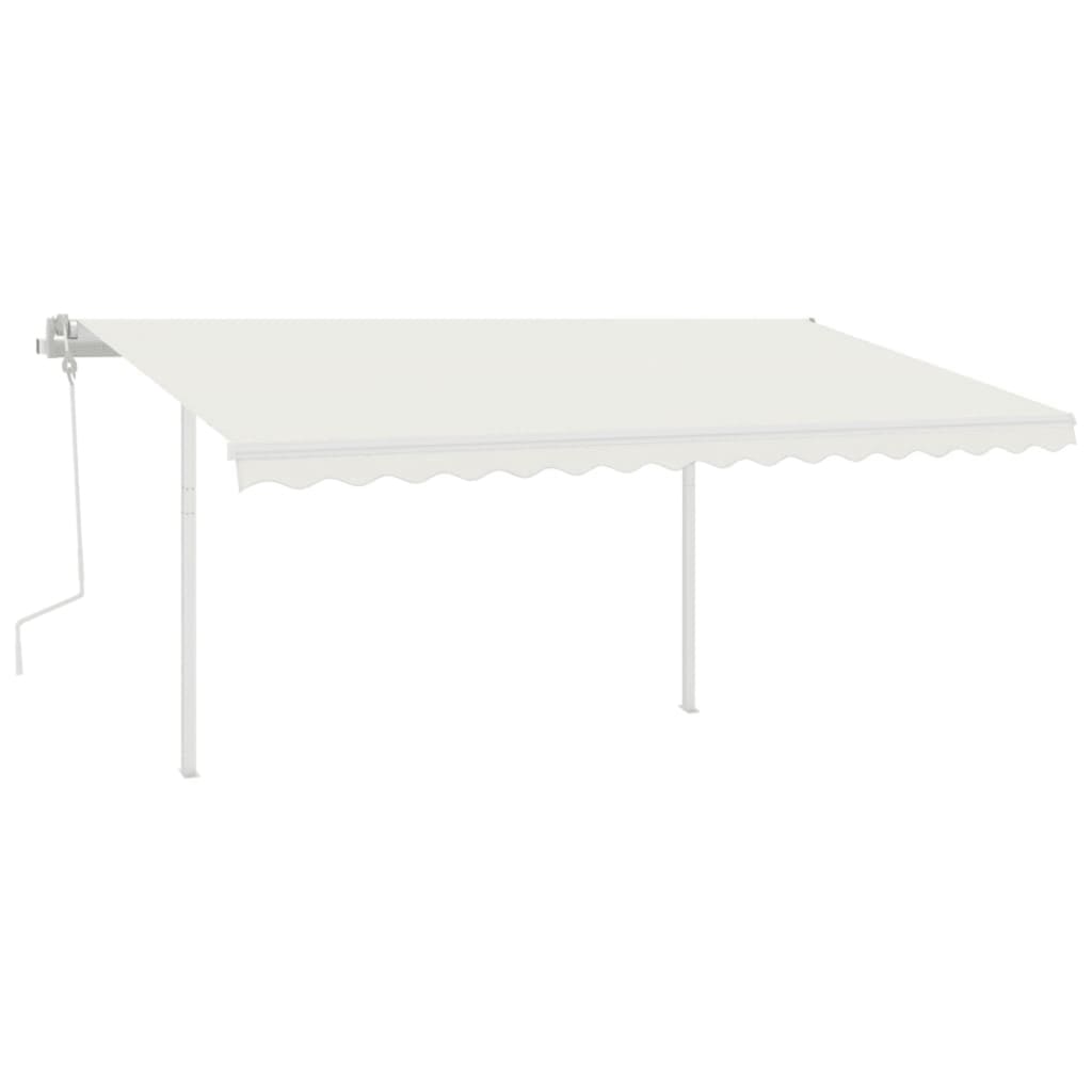 Vidaxl luifel mit LED 4x3 M cremefarbene gelenkt
