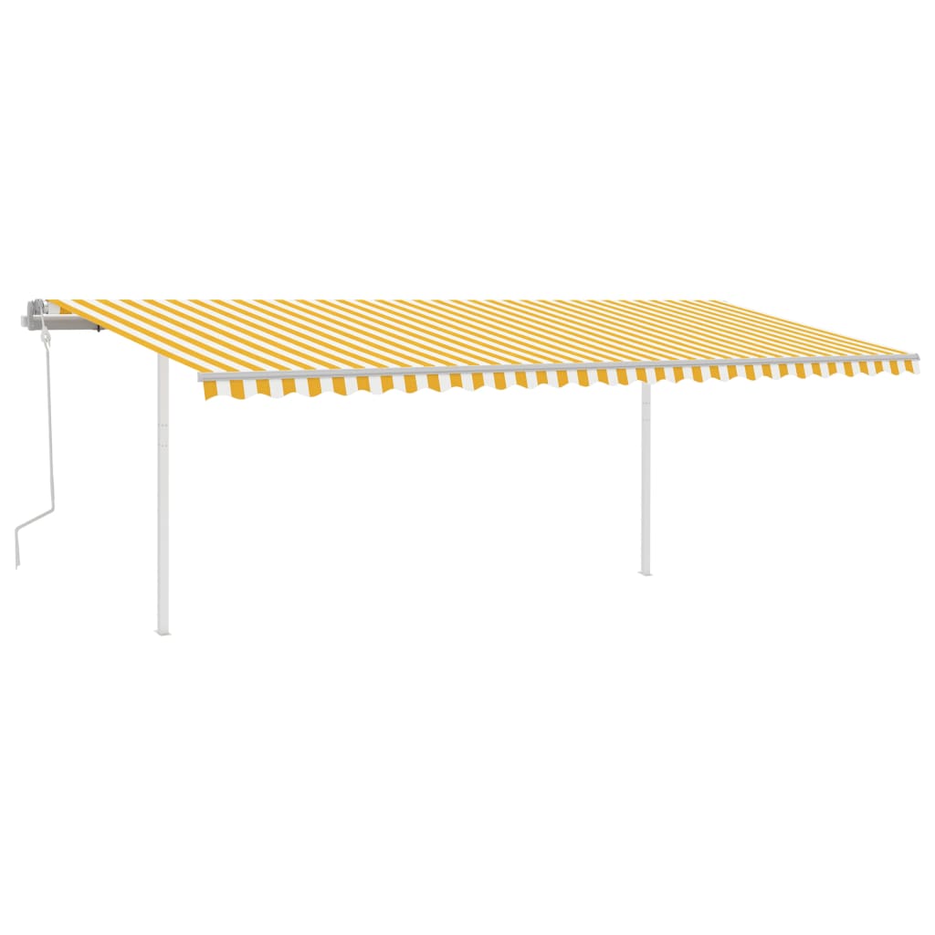 Vidaxl luifel manuell ausziehbar mit LED 6x3 m gelb und weiß