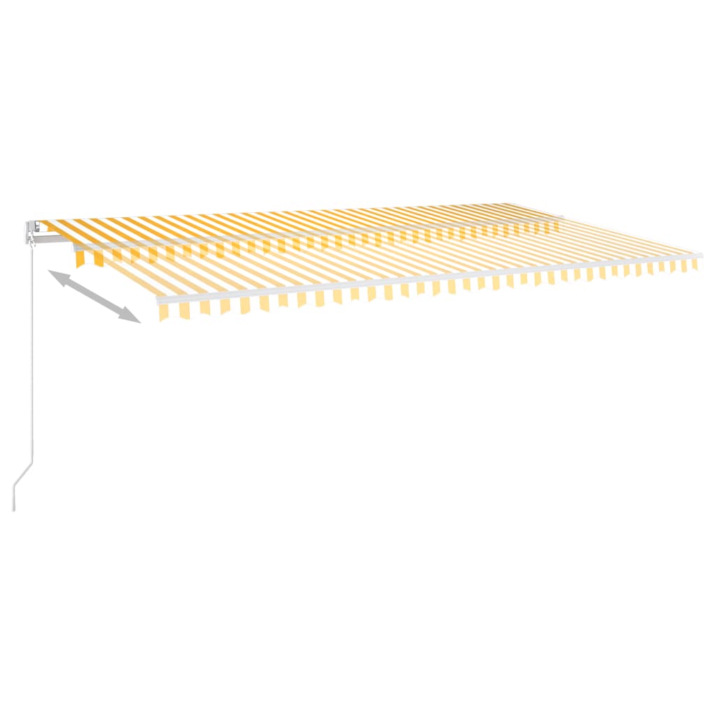 Vidaxl Luifel Automatik mit LED- und Windsensor 6x3 m gelb und weiß
