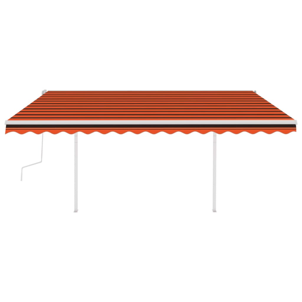 Vidaxl Luifel manuell ausziehbar mit LED 4x3,5 M orange und braun