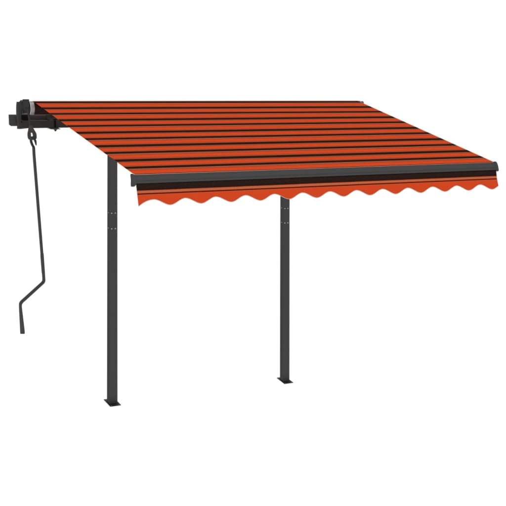 Vidaxl Luifel manuell ausziehbar mit LED 3,5x2,5 M orange und braun
