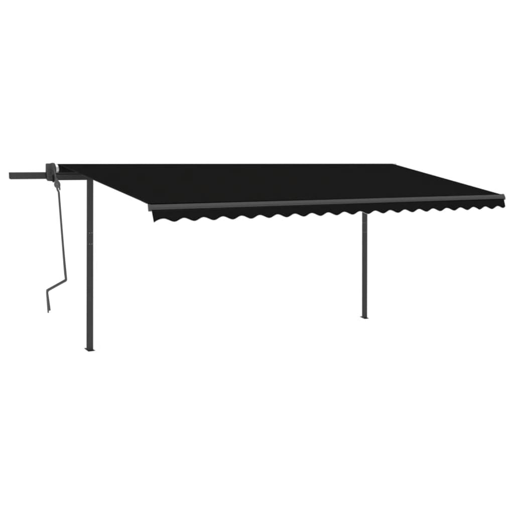 VidaXL Manuell ausziehbare Markise mit Pfosten 5x3 m Anthrazit