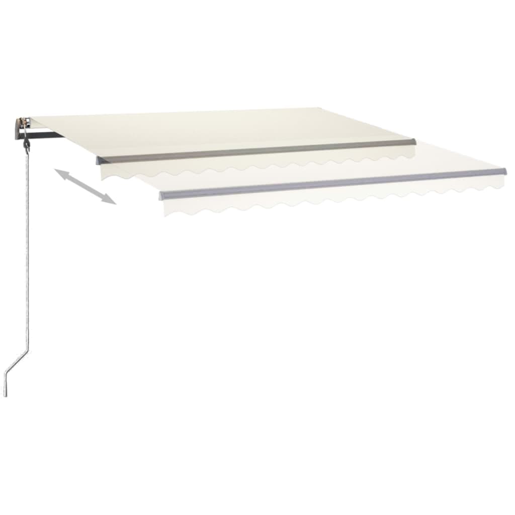 VidaXL Manuell ausziehbare Markise mit LED 4x3,5 m Creme