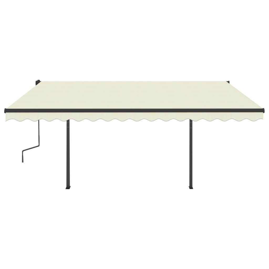 VidaXL Manuell ausziehbare Markise mit LED 4,5x3,5 m Creme
