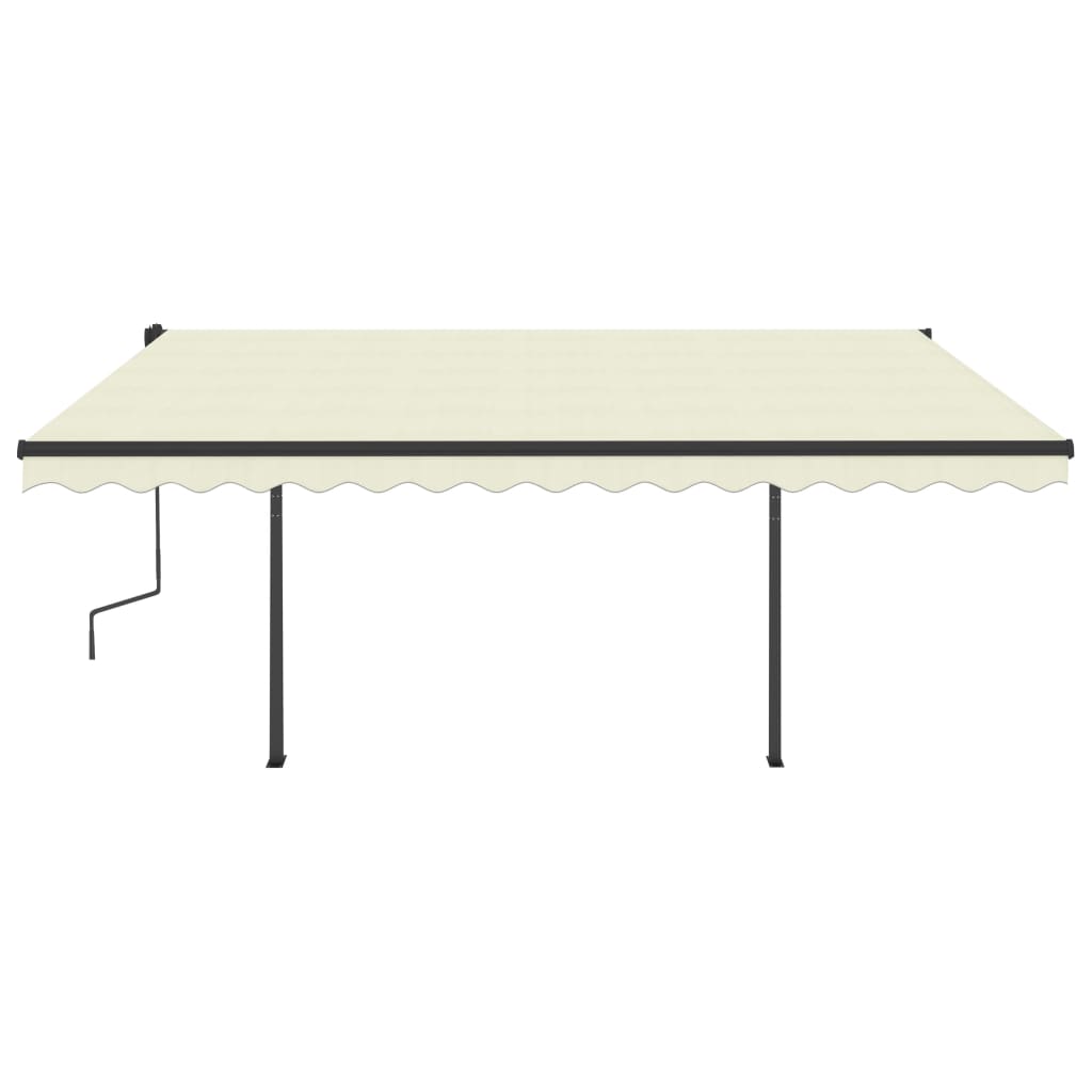 VidaXL Manuell ausziehbare Markise mit LED 5x3,5 m Creme