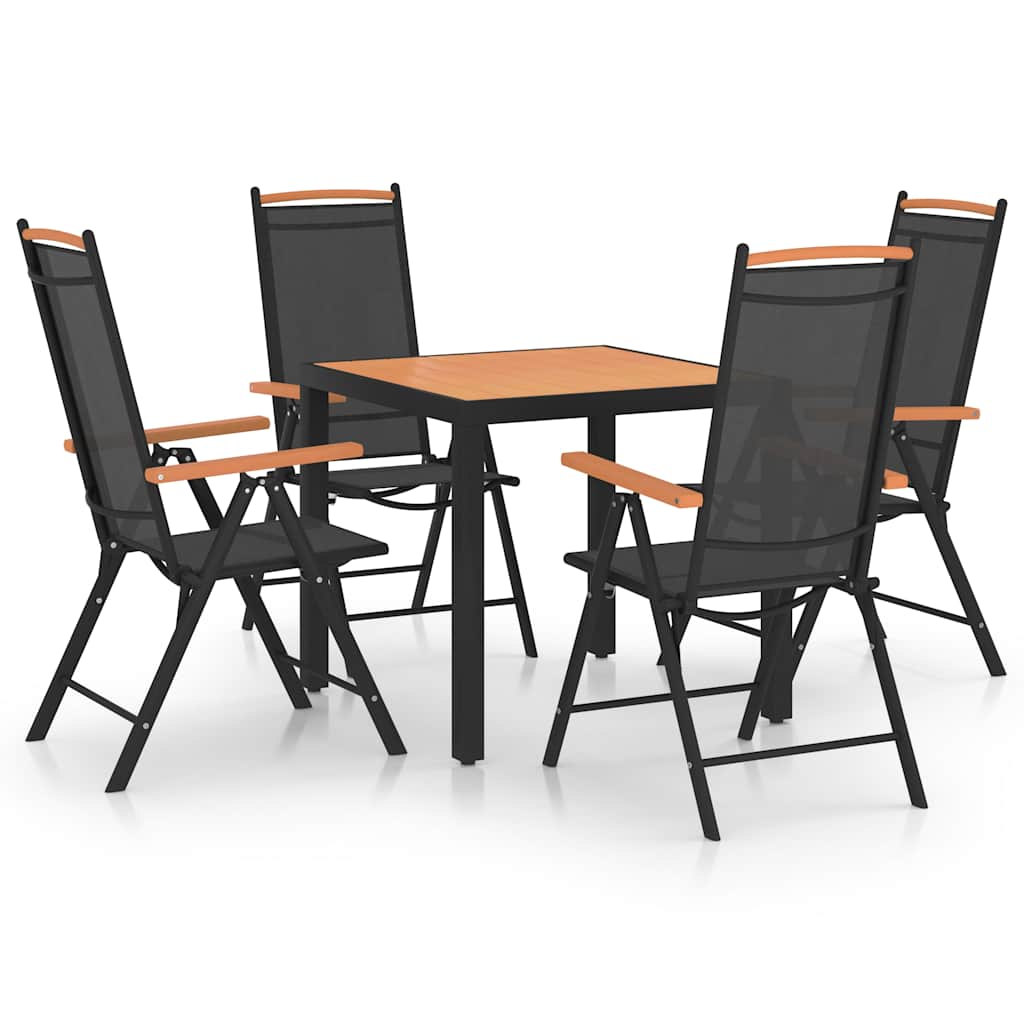 Vidaxl 5-delige tuinset aluminium zwart