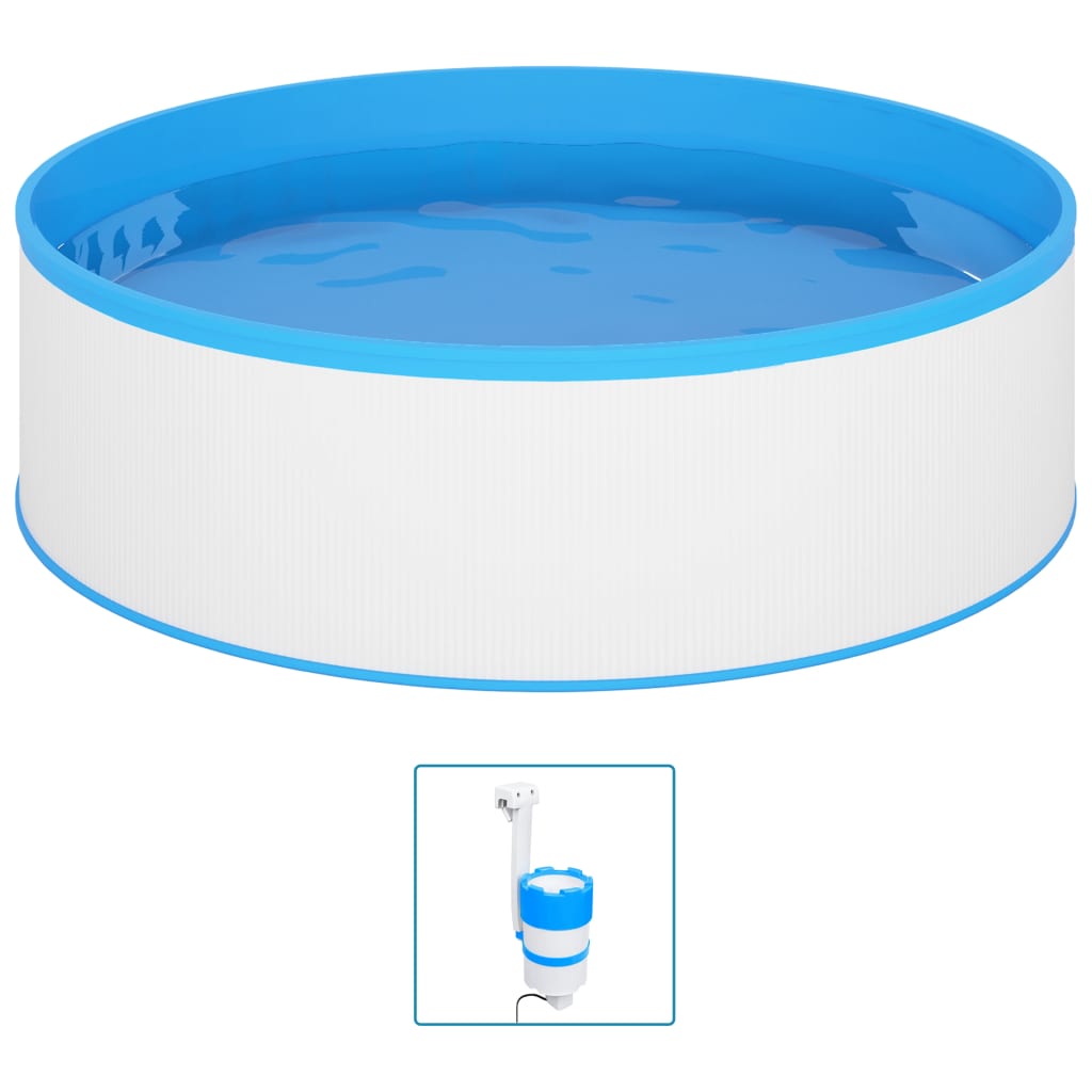 Vidaxl Splasher -Pool mit hängendem Skimmer und Pumpe 350x90 cm weiß