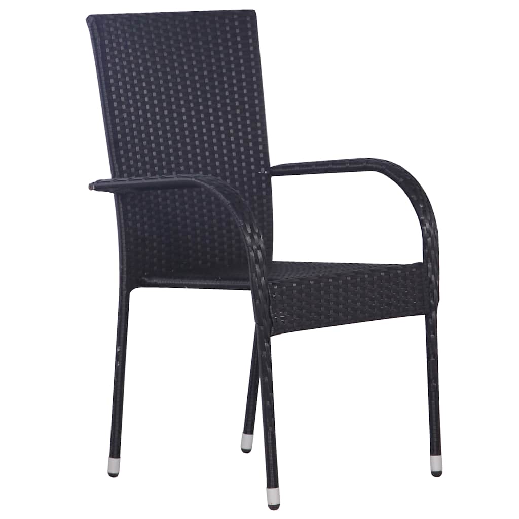 Vidaxl 5-delige tuinset poly rattan zwart
