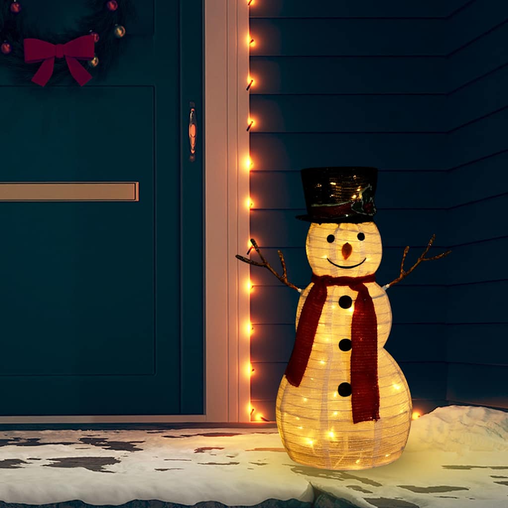 Vidaxl decoratieve sneeuwpop led 60 cm luxe stof