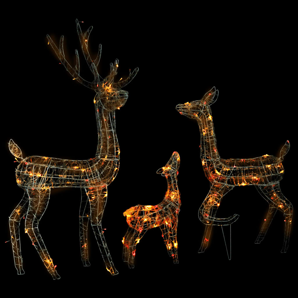Vidaxl Weihnachtsdekorationen Rentierfamilie 300 LEDs Multi -gefährter Acryl