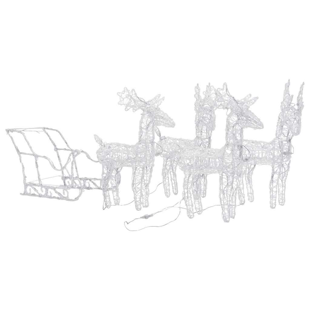 VIDAXL -Weihnachtsdekoration Rentiere und Sled 280x28x55 cm Acrylic