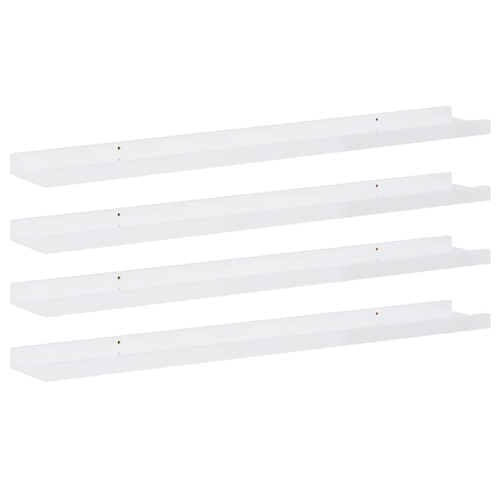 Vidaxl wandschappen 4 st 80x9x3 cm hoogglans wit