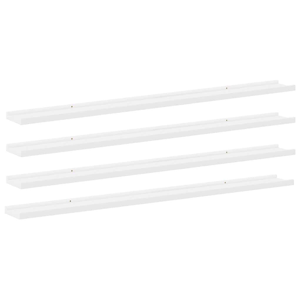 Vidaxl wandschappen 4 st 115x9x3 cm wit
