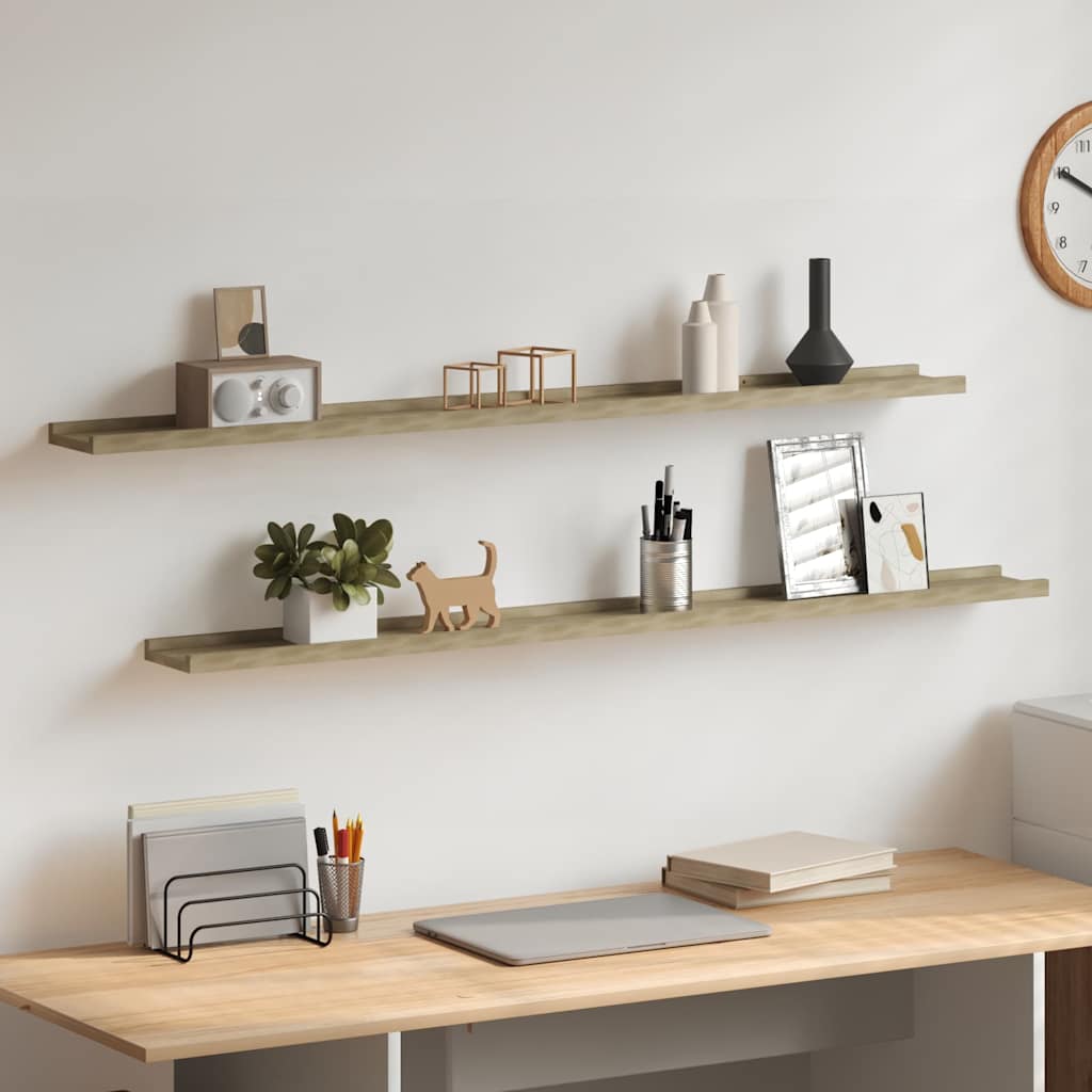 Vidaxl wandschappen 2 st 115x9x3 cm sonoma eikenkleurig