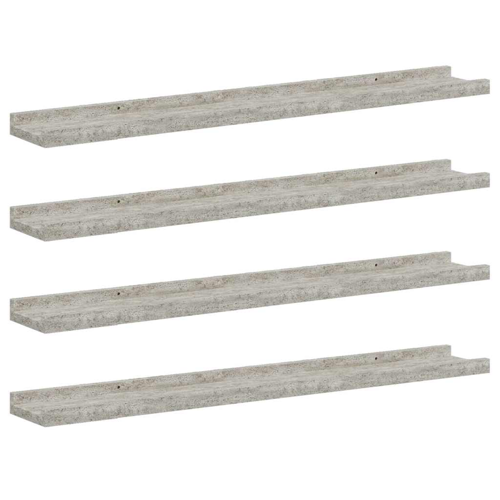 Vidaxl wandschappen 4 st 80x9x3 cm betongrijs