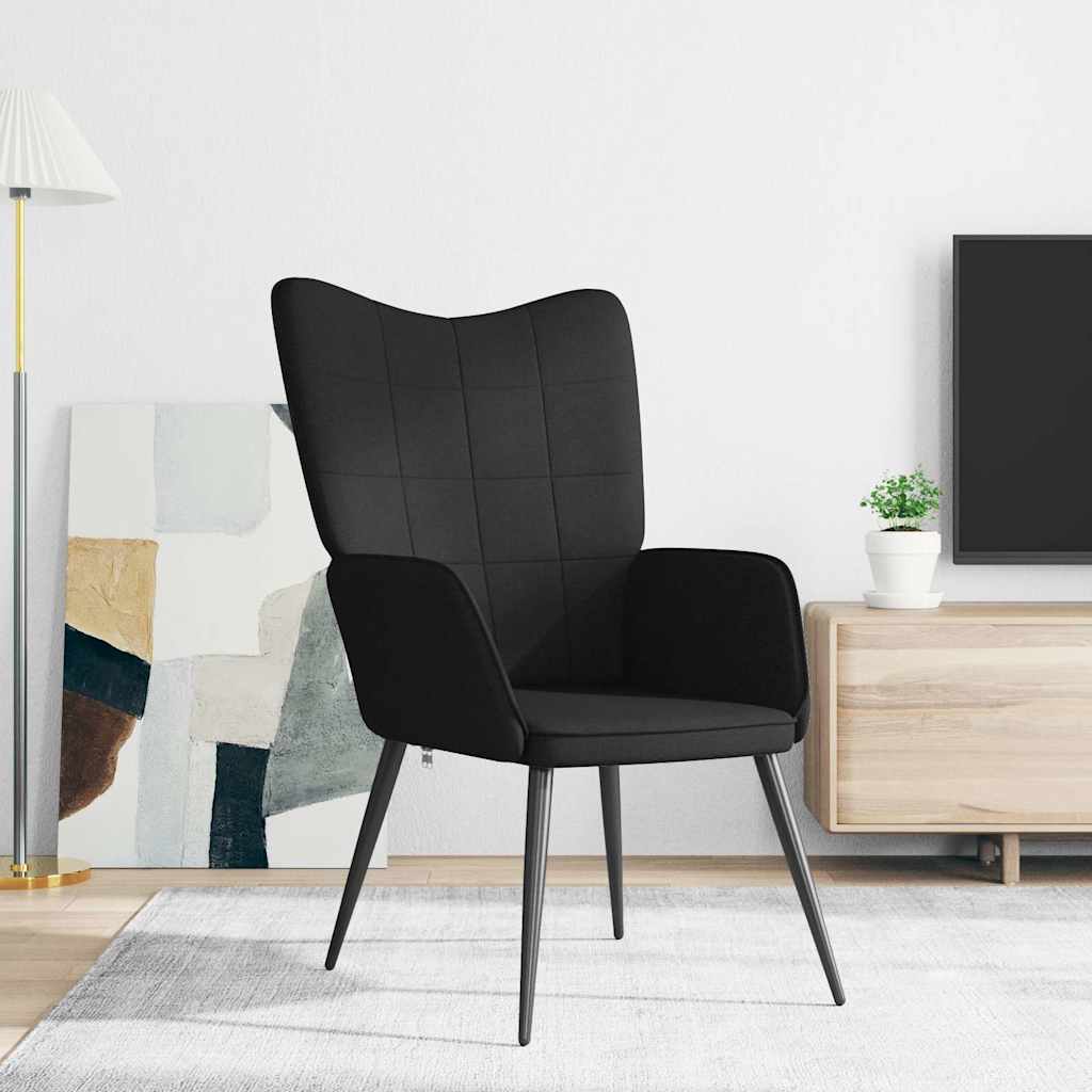 Vidaxl relaxstoel stof zwart