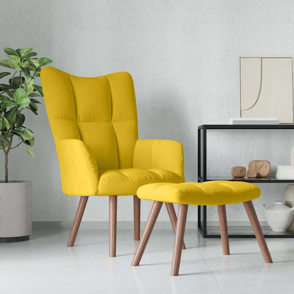 Vidaxl relaxstoel met voetenbank fluweel mosterdgeel