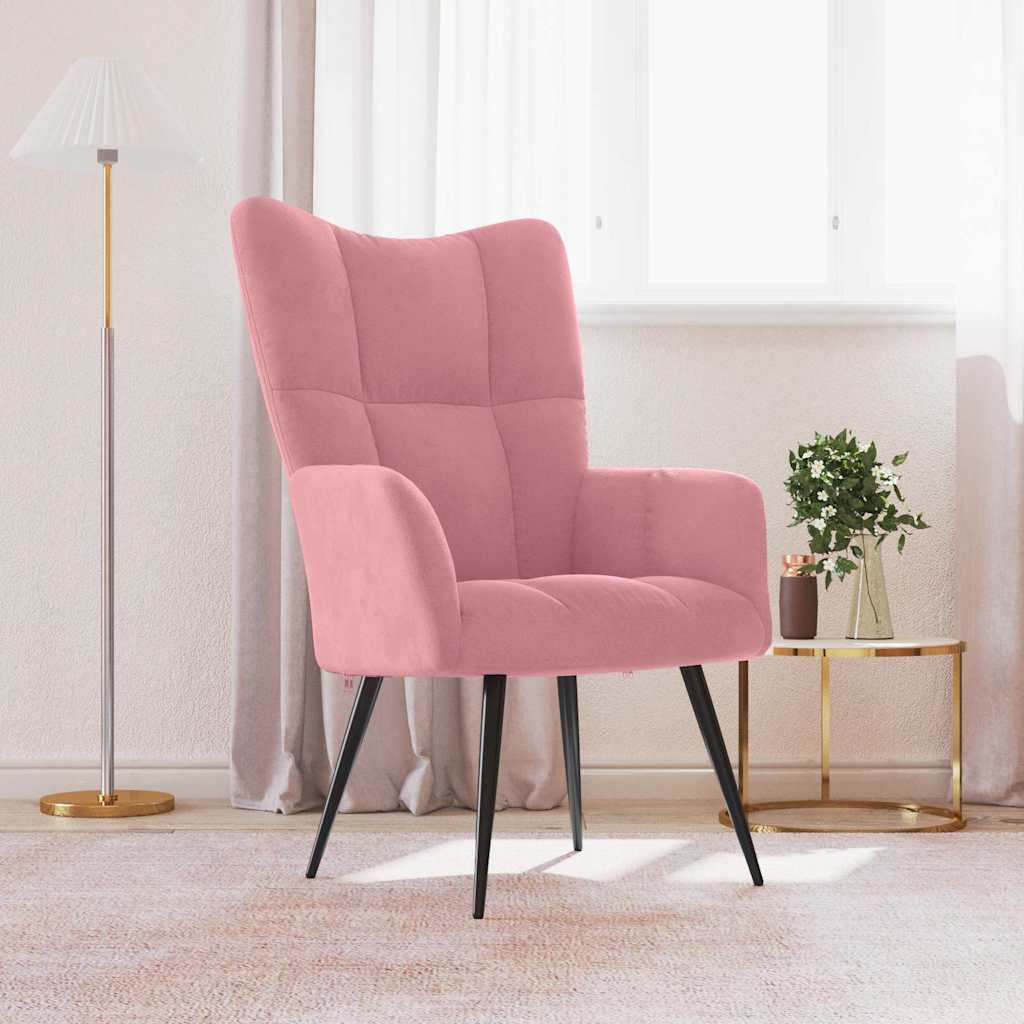 Vidaxl relaxstoel fluweel roze