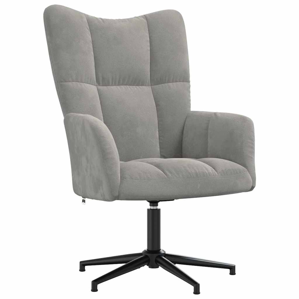 Vidaxl relaxstoel fluweel lichtgrijs