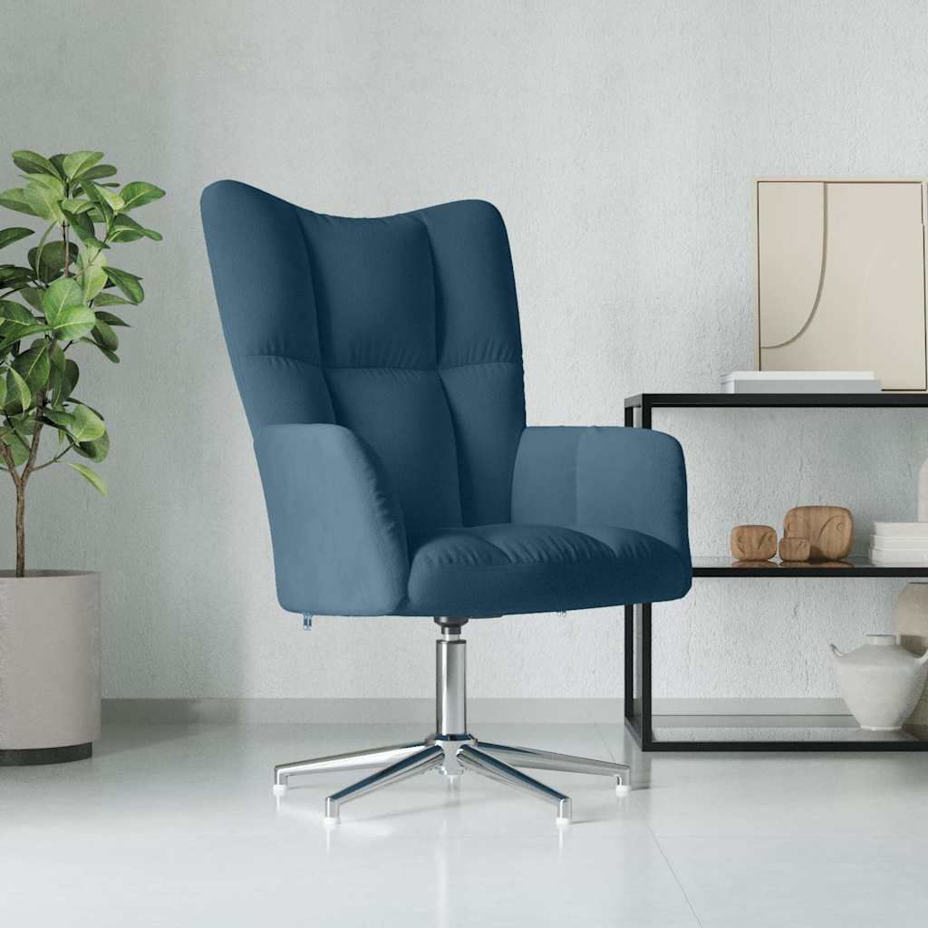 Vidaxl relaxstoel fluweel blauw