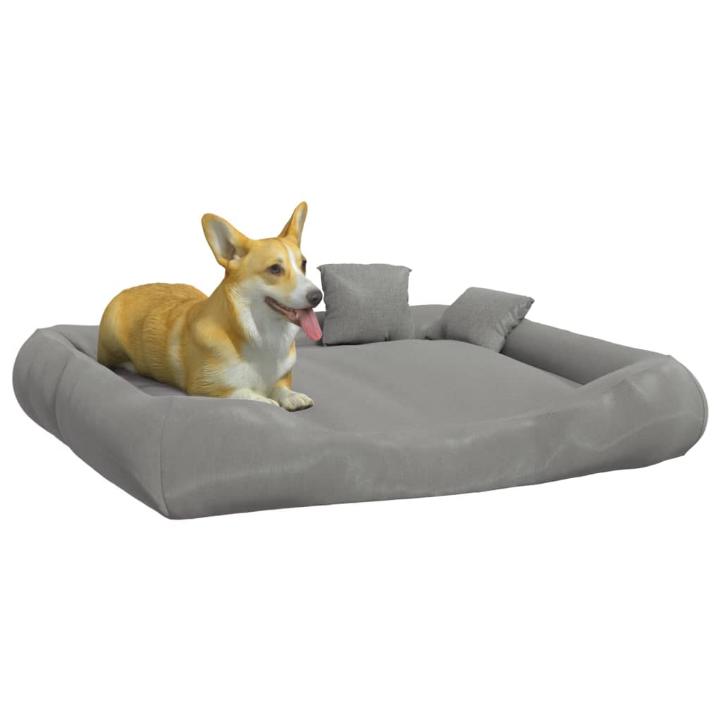 Vidaxl Hundebett mit Kissen 115x100x20 cm Oxford Stoff grau