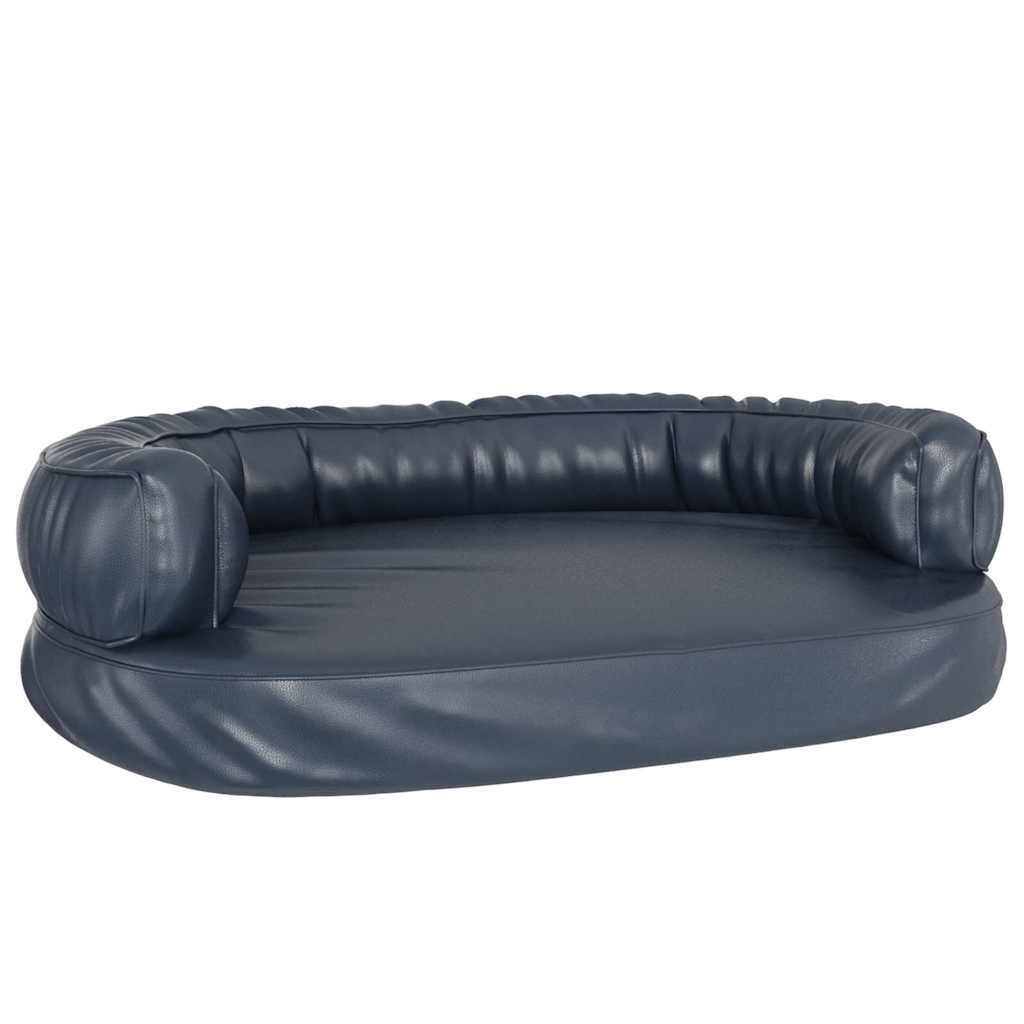 Vidaxl Hundkorb Ergonomischer Schaum 88x65 cm künstliches Leder dunkelblau