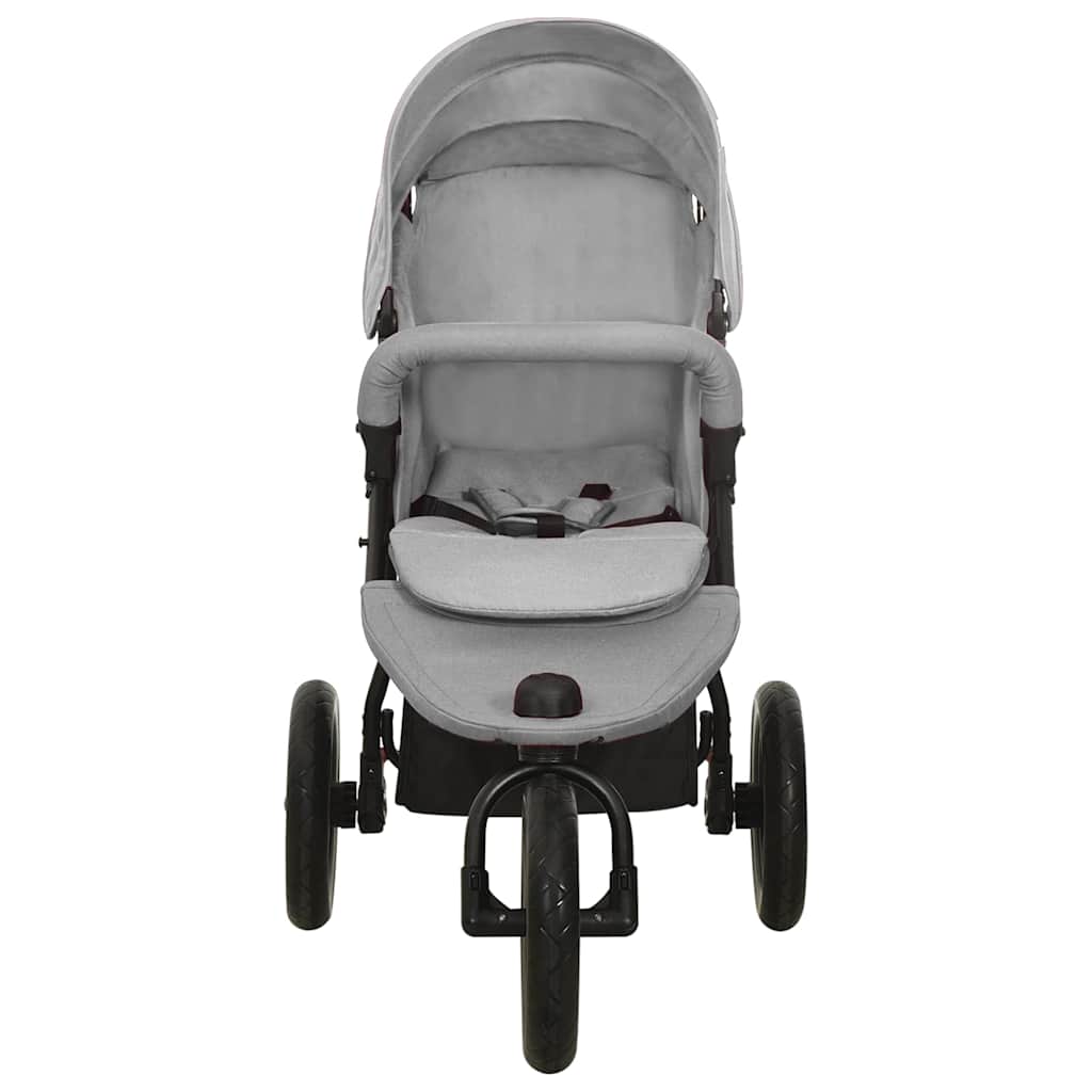 Vidaxl -Kinderwagenstahl hellgrau
