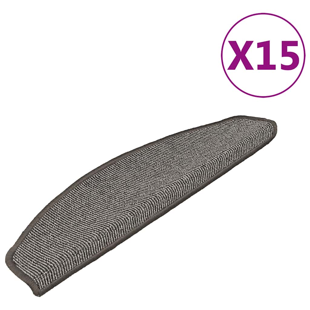 VidaXL Stufenmatten 15 Stk. 65x21x4 cm grau halbrund groß
