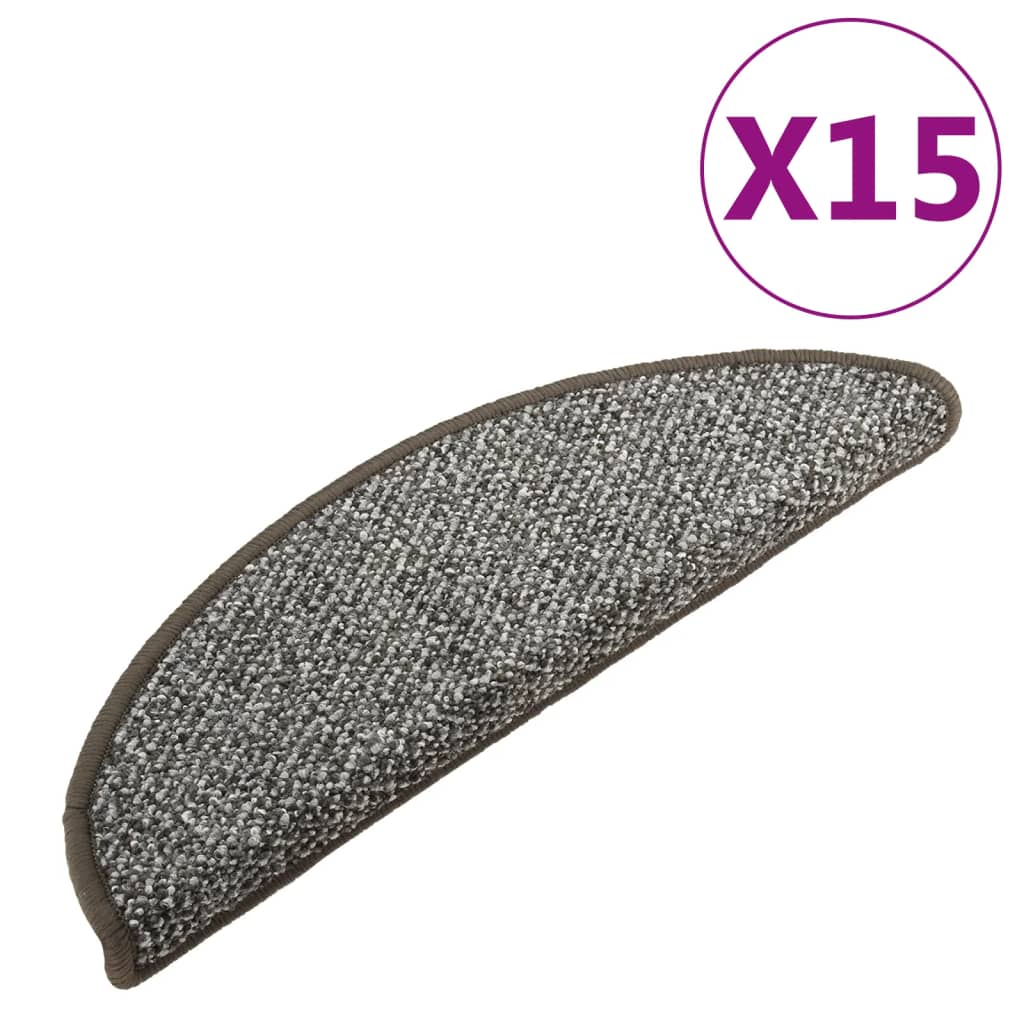 VIDAXL -Treppenmatten 15 ST 65x21x4 cm Anthrazit -ausgelöst