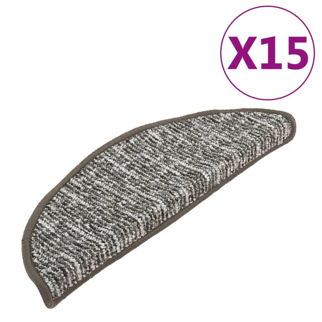 VIDAXL -Treppenmatten 15 ST 65x21x4 cm Anthrazit -ausgelöst
