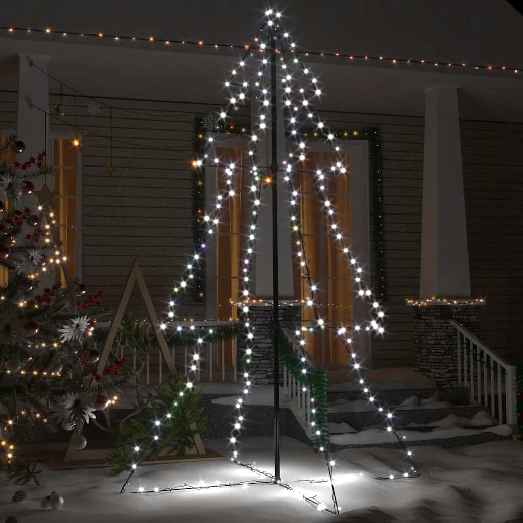 VIDAXL KegelKERSTBOOM 240 LEDs innerhalb und außerhalb von 118x150 cm