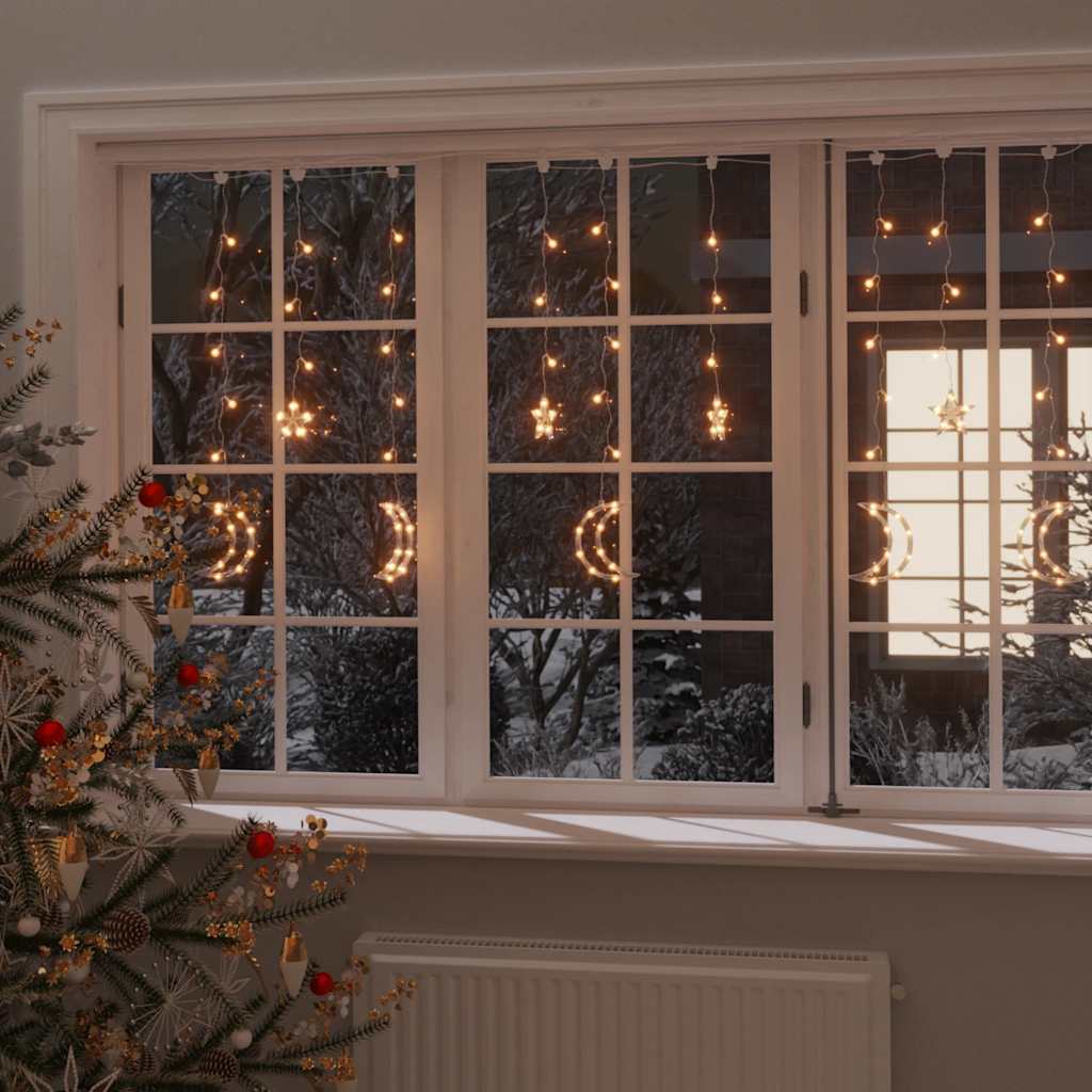 Vidaxx Lichterkette Stern und Mond mit Fernbedienung 345 LEDs warmweiß