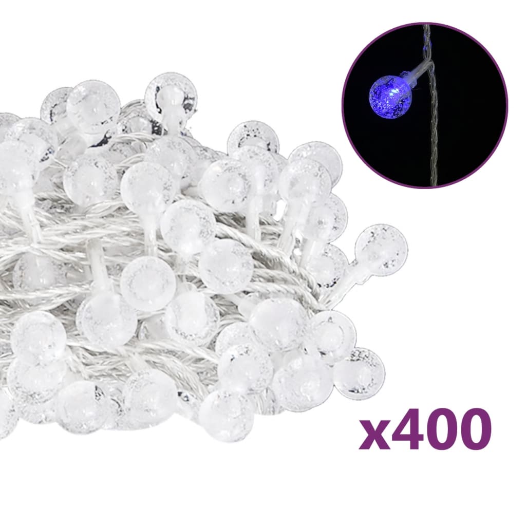 Vidaxl -Lichtkabel mit 400 LEDs 8 Funktionen blau 40 m